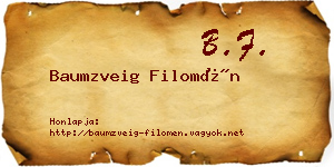 Baumzveig Filomén névjegykártya